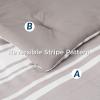 imageBedsure Queen Comforter Set 7 Pieces Grey Striped Bedding Set for All Seasons Reversible Cationic Dyeing Bed in a Bag with Comforter Sheets Pillowcases ampamp Shams14  Taupe