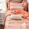 imageBedsure Queen Comforter Set 7 Pieces Grey Striped Bedding Set for All Seasons Reversible Cationic Dyeing Bed in a Bag with Comforter Sheets Pillowcases ampamp Shams12  Burnt Orange