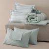 imageBedsure Queen Comforter Set 7 Pieces Grey Striped Bedding Set for All Seasons Reversible Cationic Dyeing Bed in a Bag with Comforter Sheets Pillowcases ampamp Shams03  Sage Green