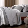 imageBedsure Queen Comforter Set 7 Pieces Grey Striped Bedding Set for All Seasons Reversible Cationic Dyeing Bed in a Bag with Comforter Sheets Pillowcases ampamp Shams20  Frost Grey