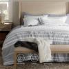 imageBedsure Queen Comforter Set 7 Pieces Grey Striped Bedding Set for All Seasons Reversible Cationic Dyeing Bed in a Bag with Comforter Sheets Pillowcases ampamp Shams01  Grey