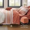 imageBedsure Queen Comforter Set 7 Pieces Grey Striped Bedding Set for All Seasons Reversible Cationic Dyeing Bed in a Bag with Comforter Sheets Pillowcases ampamp Shams12  Burnt Orange