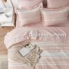 imageBedsure Queen Comforter Set 7 Pieces Grey Striped Bedding Set for All Seasons Reversible Cationic Dyeing Bed in a Bag with Comforter Sheets Pillowcases ampamp Shams15  Light Pink