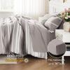 imageBedsure Queen Comforter Set 7 Pieces Grey Striped Bedding Set for All Seasons Reversible Cationic Dyeing Bed in a Bag with Comforter Sheets Pillowcases ampamp Shams14  Taupe