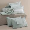 imageBedsure Queen Comforter Set 7 Pieces Grey Striped Bedding Set for All Seasons Reversible Cationic Dyeing Bed in a Bag with Comforter Sheets Pillowcases ampamp Shams03  Sage Green