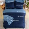 imageBedsure Queen Comforter Set Beige 8 Pieces Prewashed Queen Size Bed in a Bag with Soft Fleece Bed Blanket Down Alternative Bedding Set for All Seasons Sheets Pillowcases ampamp ShamsNavy Blue