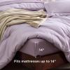 imageBedsure Queen Comforter Set Beige 8 Pieces Prewashed Queen Size Bed in a Bag with Soft Fleece Bed Blanket Down Alternative Bedding Set for All Seasons Sheets Pillowcases ampamp ShamsGrayish Purple