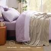 imageBedsure Queen Comforter Set Beige 8 Pieces Prewashed Queen Size Bed in a Bag with Soft Fleece Bed Blanket Down Alternative Bedding Set for All Seasons Sheets Pillowcases ampamp ShamsGrayish Purple