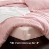 imageBedsure Queen Comforter Set Beige 8 Pieces Prewashed Queen Size Bed in a Bag with Soft Fleece Bed Blanket Down Alternative Bedding Set for All Seasons Sheets Pillowcases ampamp ShamsPink