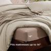 imageBedsure Queen Comforter Set Beige 8 Pieces Prewashed Queen Size Bed in a Bag with Soft Fleece Bed Blanket Down Alternative Bedding Set for All Seasons Sheets Pillowcases ampamp ShamsBeige