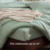 imageBedsure Queen Comforter Set Beige 8 Pieces Prewashed Queen Size Bed in a Bag with Soft Fleece Bed Blanket Down Alternative Bedding Set for All Seasons Sheets Pillowcases ampamp ShamsSage Green