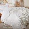 imageBedsure Queen Comforter Set Pink Boho Tufted Bed Set 3D Puffy Jacquard Bedding Queen Size 3 Pieces 1 Farmhouse Shabby Chic Embroidery Comforter with Bow Pattern ampamp 2 Pillow Cases02  White  Arch Jacquard