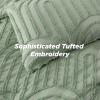 imageBedsure Queen Comforter Set Pink Boho Tufted Bed Set 3D Puffy Jacquard Bedding Queen Size 3 Pieces 1 Farmhouse Shabby Chic Embroidery Comforter with Bow Pattern ampamp 2 Pillow Cases04  Sage Green  Arch Jacquard