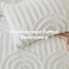 imageBedsure Queen Comforter Set Pink Boho Tufted Bed Set 3D Puffy Jacquard Bedding Queen Size 3 Pieces 1 Farmhouse Shabby Chic Embroidery Comforter with Bow Pattern ampamp 2 Pillow Cases02  White  Arch Jacquard