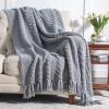 imageBedsure Sage Green Throw Blanket for Couch  Versatile Knit Woven Chenille Blanket for Chair Super Soft Warm ampamp Decorative Blanket with Tassels for Bed Sofa and Living Room Sage Green Throw10  Grey