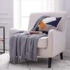 imageBedsure Sage Green Throw Blanket for Couch  Versatile Knit Woven Chenille Blanket for Chair Super Soft Warm ampamp Decorative Blanket with Tassels for Bed Sofa and Living Room Sage Green Throw10  Grey
