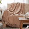 imageBedsure Sage Green Throw Blanket for Couch  Versatile Knit Woven Chenille Blanket for Chair Super Soft Warm ampamp Decorative Blanket with Tassels for Bed Sofa and Living Room Sage Green Throw06  Khaki