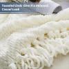 imageBedsure Sage Green Throw Blanket for Couch  Versatile Knit Woven Chenille Blanket for Chair Super Soft Warm ampamp Decorative Blanket with Tassels for Bed Sofa and Living Room Sage Green Throw03  Ivory