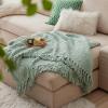 imageBedsure Sage Green Throw Blanket for Couch  Versatile Knit Woven Chenille Blanket for Chair Super Soft Warm ampamp Decorative Blanket with Tassels for Bed Sofa and Living Room Sage Green Throw05  Sage Green