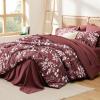 imageBedsure Sage Green Twin XL Comforter Set  5 Pieces Floral Bedding Sets Twin XL Bed in a Bag with Reversible Botanical Flowers Comforter Sheets Pillowcase ampamp Sham14  Burgundy