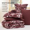 imageBedsure Sage Green Twin XL Comforter Set  5 Pieces Floral Bedding Sets Twin XL Bed in a Bag with Reversible Botanical Flowers Comforter Sheets Pillowcase ampamp Sham14  Burgundy