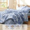 imageBedsure Sage Green Twin XL Comforter Set  5 Pieces Floral Bedding Sets Twin XL Bed in a Bag with Reversible Botanical Flowers Comforter Sheets Pillowcase ampamp Sham02  Blue