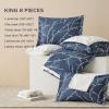 imageBedsure Sage Green Twin XL Comforter Set  5 Pieces Floral Bedding Sets Twin XL Bed in a Bag with Reversible Botanical Flowers Comforter Sheets Pillowcase ampamp Sham03  Navy Blue