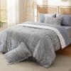 imageBedsure Sage Green Twin XL Comforter Set  5 Pieces Floral Bedding Sets Twin XL Bed in a Bag with Reversible Botanical Flowers Comforter Sheets Pillowcase ampamp Sham16  Smoky Grey