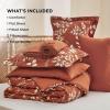 imageBedsure Sage Green Twin XL Comforter Set  5 Pieces Floral Bedding Sets Twin XL Bed in a Bag with Reversible Botanical Flowers Comforter Sheets Pillowcase ampamp Sham18  Terracotta