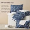 imageBedsure Sage Green Twin XL Comforter Set  5 Pieces Floral Bedding Sets Twin XL Bed in a Bag with Reversible Botanical Flowers Comforter Sheets Pillowcase ampamp Sham03  Navy Blue