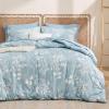 imageBedsure Sage Green Twin XL Comforter Set  5 Pieces Floral Bedding Sets Twin XL Bed in a Bag with Reversible Botanical Flowers Comforter Sheets Pillowcase ampamp Sham05  Sky Blue