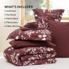 imageBedsure Sage Green Twin XL Comforter Set  5 Pieces Floral Bedding Sets Twin XL Bed in a Bag with Reversible Botanical Flowers Comforter Sheets Pillowcase ampamp Sham14  Burgundy