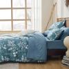 imageBedsure Sage Green Twin XL Comforter Set  5 Pieces Floral Bedding Sets Twin XL Bed in a Bag with Reversible Botanical Flowers Comforter Sheets Pillowcase ampamp Sham10  Mineral Blue