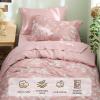 imageBedsure Sage Green Twin XL Comforter Set  5 Pieces Floral Bedding Sets Twin XL Bed in a Bag with Reversible Botanical Flowers Comforter Sheets Pillowcase ampamp Sham09  Pink