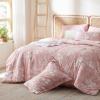 imageBedsure Sage Green Twin XL Comforter Set  5 Pieces Floral Bedding Sets Twin XL Bed in a Bag with Reversible Botanical Flowers Comforter Sheets Pillowcase ampamp Sham09  Pink