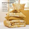 imageBedsure Sage Green Twin XL Comforter Set  5 Pieces Floral Bedding Sets Twin XL Bed in a Bag with Reversible Botanical Flowers Comforter Sheets Pillowcase ampamp Sham06  Yellow