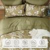 imageBedsure Sage Green Twin XL Comforter Set  5 Pieces Floral Bedding Sets Twin XL Bed in a Bag with Reversible Botanical Flowers Comforter Sheets Pillowcase ampamp Sham11  Olive Green