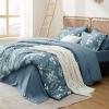imageBedsure Sage Green Twin XL Comforter Set  5 Pieces Floral Bedding Sets Twin XL Bed in a Bag with Reversible Botanical Flowers Comforter Sheets Pillowcase ampamp Sham10  Mineral Blue