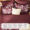 imageBedsure Sage Green Twin XL Comforter Set  5 Pieces Floral Bedding Sets Twin XL Bed in a Bag with Reversible Botanical Flowers Comforter Sheets Pillowcase ampamp Sham14  Burgundy