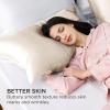 imageBedsure Satin Pillowcase for Hair  Ivory Satin Pillow Cases Standard Size with Zipper 2 Pack Similar to Silk Pillow Cases for Skin Silky ampamp Soft Gifts for Women Men 20x26 Inches01  Beige  Zipper