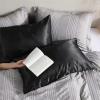 imageBedsure Satin Pillowcase for Hair  Ivory Satin Pillow Cases Standard Size with Zipper 2 Pack Similar to Silk Pillow Cases for Skin Silky ampamp Soft Gifts for Women Men 20x26 Inches04  Black  Zipper