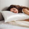 imageBedsure Satin Pillowcase for Hair  Ivory Satin Pillow Cases Standard Size with Zipper 2 Pack Similar to Silk Pillow Cases for Skin Silky ampamp Soft Gifts for Women Men 20x26 Inches03  White  Zipper