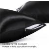 imageBedsure Satin Pillowcase for Hair  Ivory Satin Pillow Cases Standard Size with Zipper 2 Pack Similar to Silk Pillow Cases for Skin Silky ampamp Soft Gifts for Women Men 20x26 Inches04  Black  Zipper