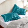 imageBedsure Satin Pillowcase for Hair  Ivory Satin Pillow Cases Standard Size with Zipper 2 Pack Similar to Silk Pillow Cases for Skin Silky ampamp Soft Gifts for Women Men 20x26 Inches13  Teal Blue  Zipper