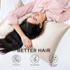 imageBedsure Satin Pillowcase for Hair  Ivory Satin Pillow Cases Standard Size with Zipper 2 Pack Similar to Silk Pillow Cases for Skin Silky ampamp Soft Gifts for Women Men 20x26 Inches01  Beige  Zipper