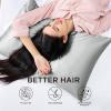 imageBedsure Satin Pillowcase for Hair  Ivory Satin Pillow Cases Standard Size with Zipper 2 Pack Similar to Silk Pillow Cases for Skin Silky ampamp Soft Gifts for Women Men 20x26 Inches02  Grey  Zipper