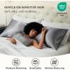 imageBedsure Satin Pillowcase for Hair  Ivory Satin Pillow Cases Standard Size with Zipper 2 Pack Similar to Silk Pillow Cases for Skin Silky ampamp Soft Gifts for Women Men 20x26 Inches05  Dark Grey  Zipper