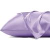 imageBedsure Satin Pillowcase for Hair  Ivory Satin Pillow Cases Standard Size with Zipper 2 Pack Similar to Silk Pillow Cases for Skin Silky ampamp Soft Gifts for Women Men 20x26 Inches09  Lavender  Zipper