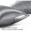 imageBedsure Satin Pillowcase for Hair  Ivory Satin Pillow Cases Standard Size with Zipper 2 Pack Similar to Silk Pillow Cases for Skin Silky ampamp Soft Gifts for Women Men 20x26 Inches05  Dark Grey  Zipper
