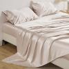 imageBedsure Satin Sheets Queen Size Bed Set  Luxury Silky Bed Sheet Set Ultra Soft ampamp Wrinkle Free Good for Hair ampamp Skin Gifts for Women 15 Inches Deep Pocket 4Piece Queen Silver Grey20  Beige